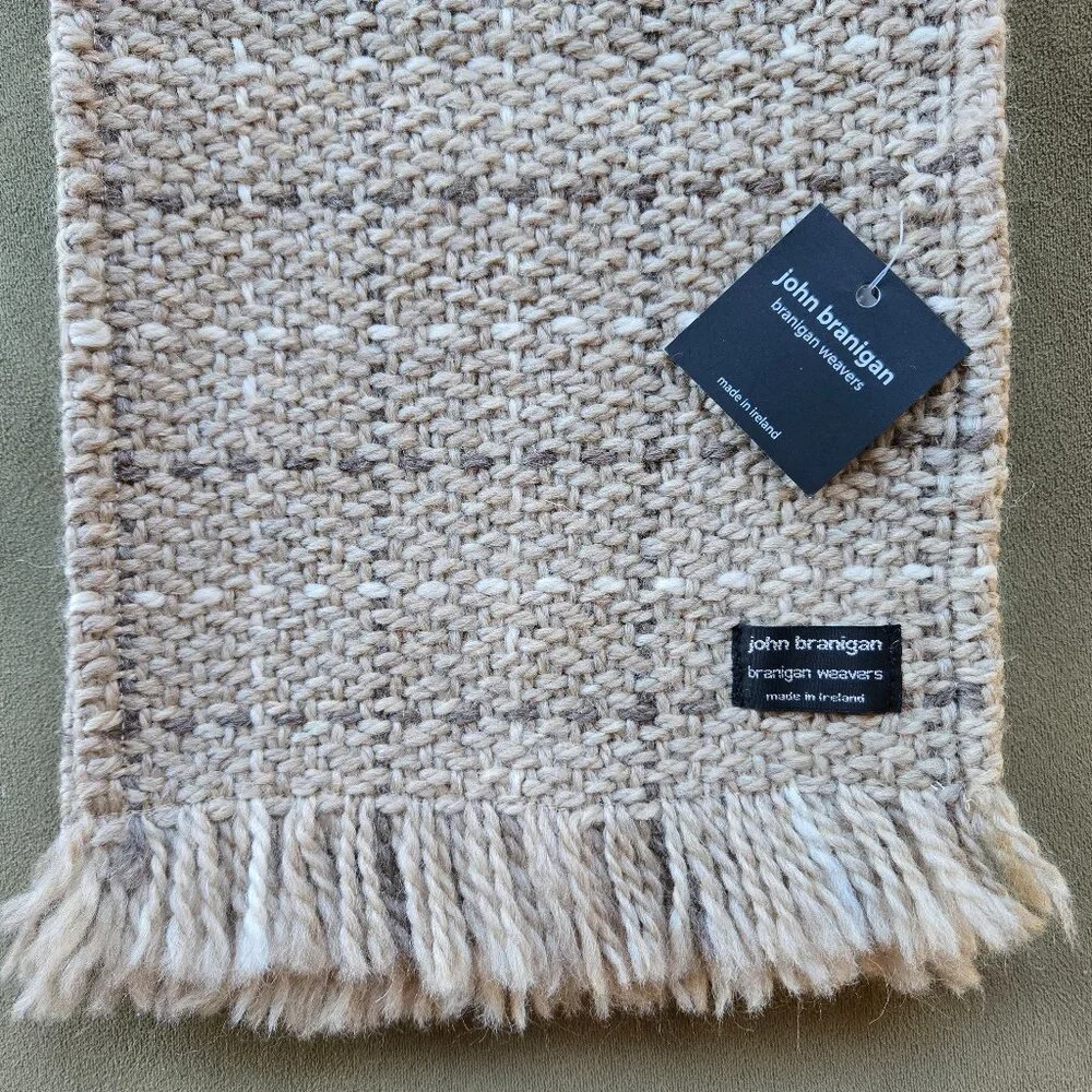 NWT Wool Alpaca Earthy Boho Tweed Scarf